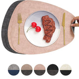 Set 4 Individuales Ovalados Reversibles Ecocuero