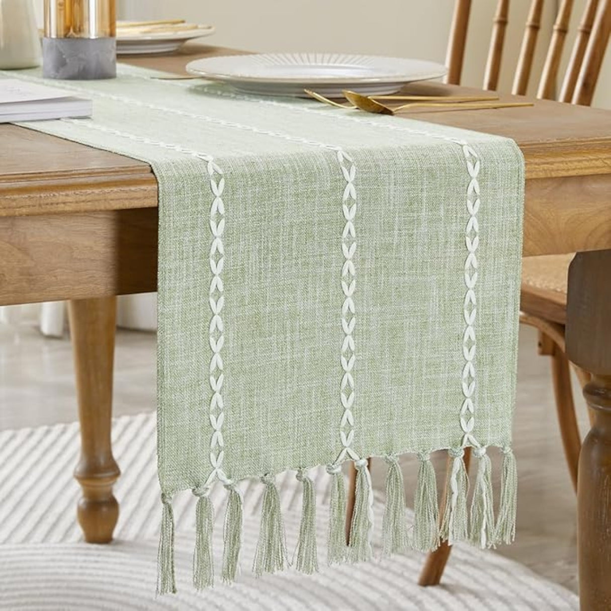 Caminos De Mesa Trenzado Lino