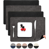 Set 4 Individuales Rectangulares Reversibles Ecocuero