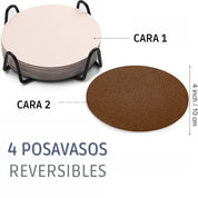 Set 4 Posavasos Reversibles Lisos