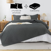 Cubrecama Trebol Gris Plata