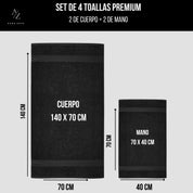 Set De 4 Toallas De Baño Algodon