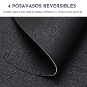 Set 4 Posavasos Reversibles Curvos Texturizados