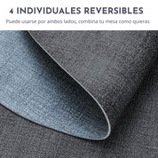Set 4 Individuales Ovalados Reversibles Ecocuero