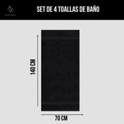 Juego De 4 Toallas De Cuerpo 140 x 70 Cm