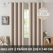 Cortina Blackout 220 x 140 Cm - 2 Paños