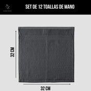 Juego De 12 Toallas Faciales 32 x 32 cm