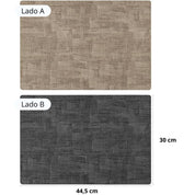 Set 4 Individuales Rectangulares Reversibles Ecocuero
