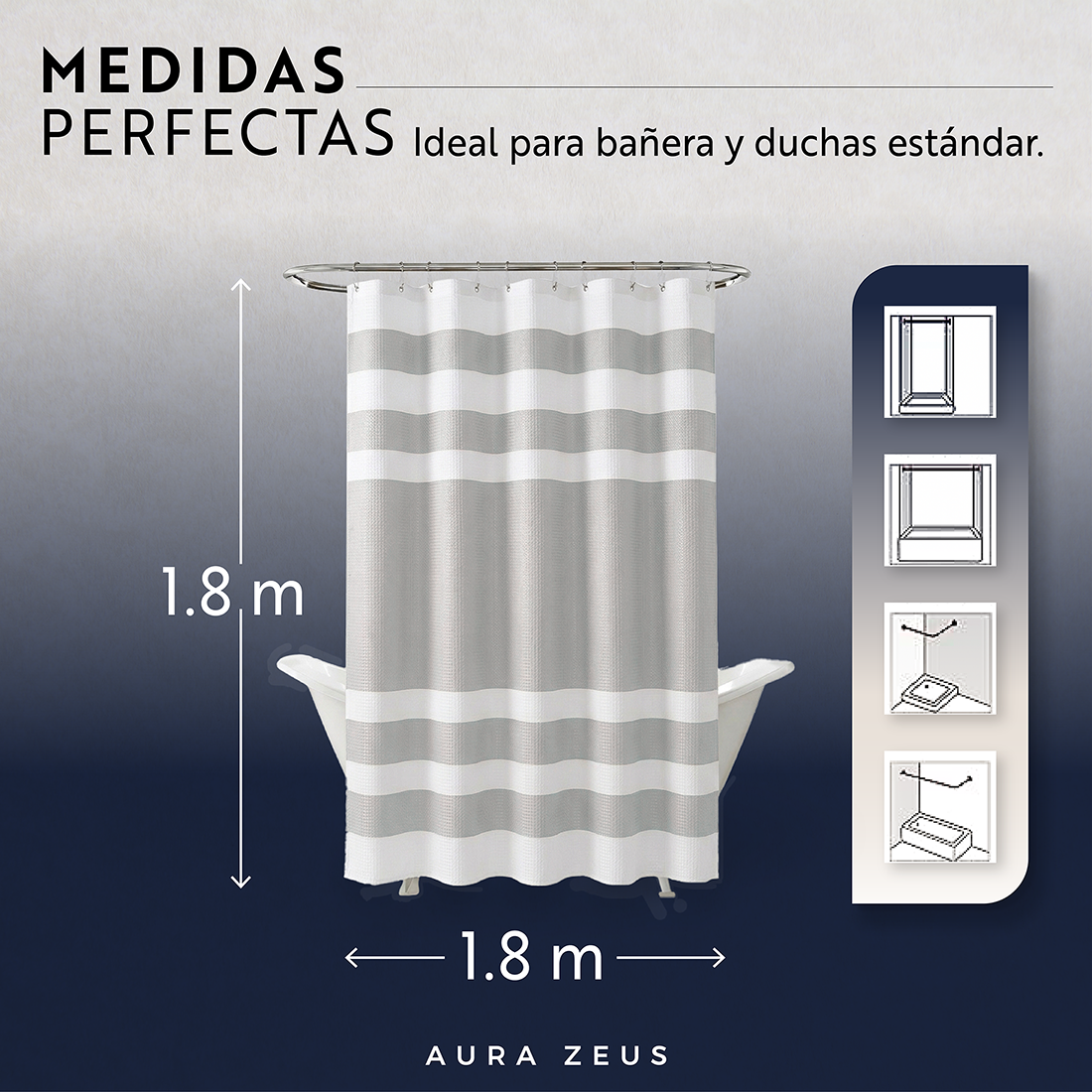 Cortina De Baño Zebra