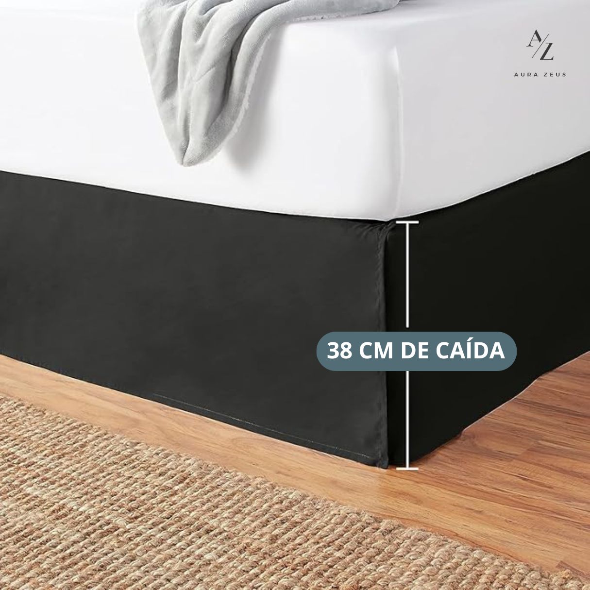 Faldon De Cama Negro