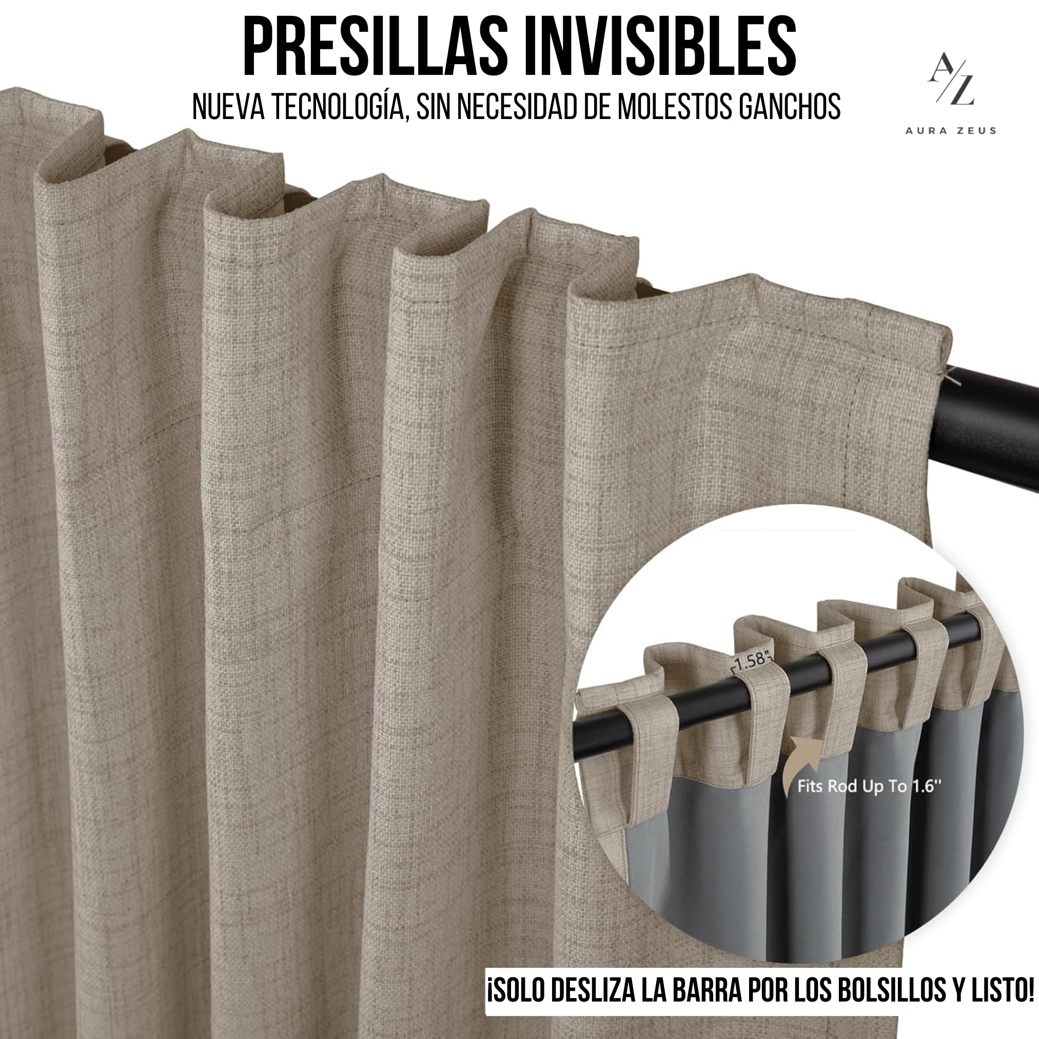 Cortina Blackout 220 x 140 Cm - 2 Paños