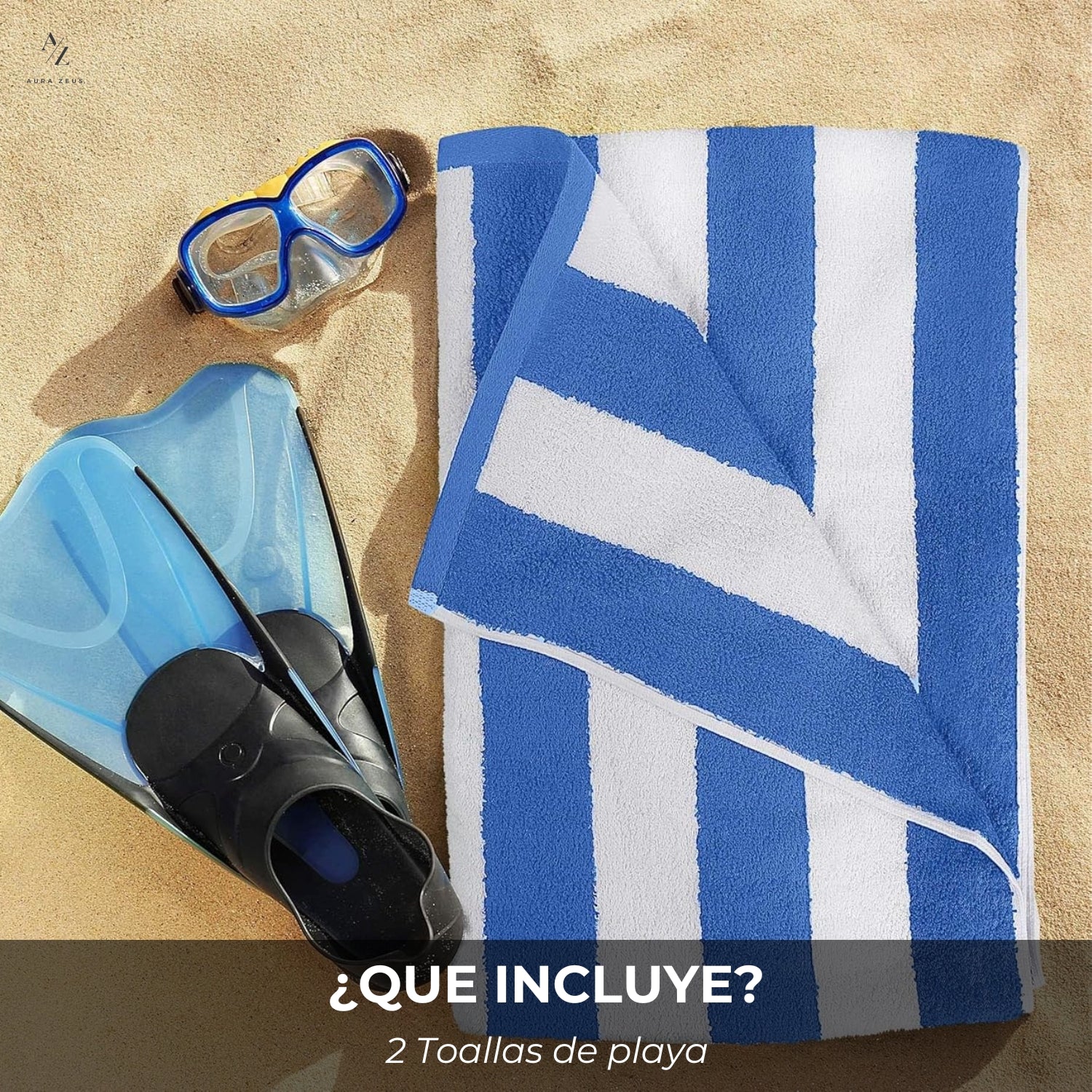 Set De 2 Toallas De Playa Algodon