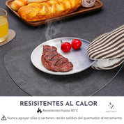 Set 4 Individuales Ovalados Reversibles Ecocuero