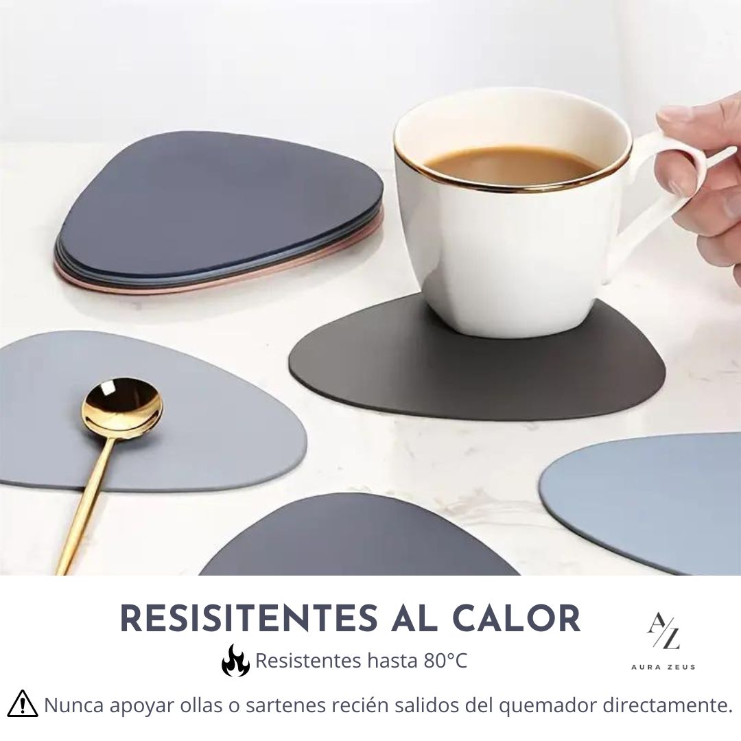Set 4 Posavasos Reversibles Curvos Texturizados