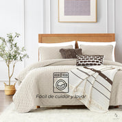 Cubrecama Trebol Beige Avellana