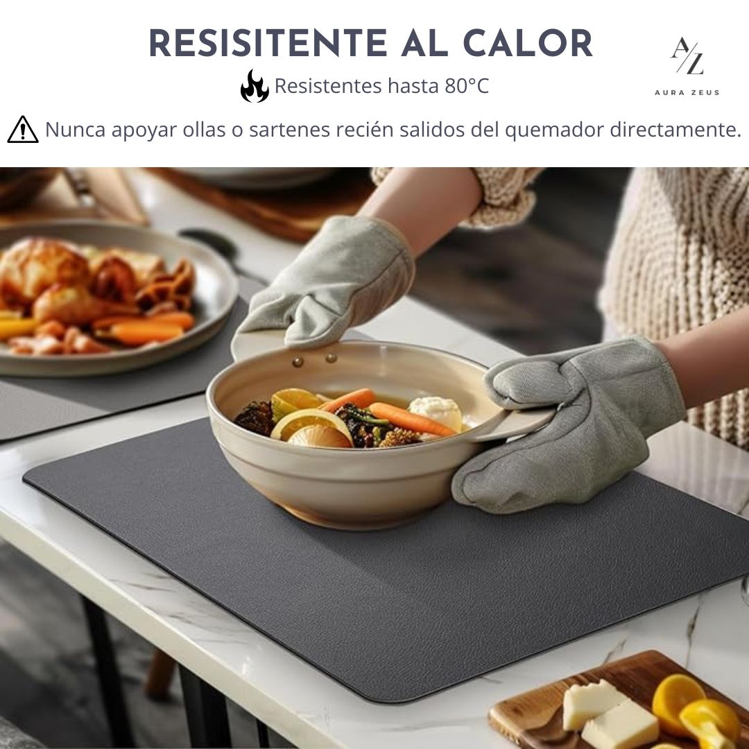 Set 4 Individuales Reversibles Curvo Liso