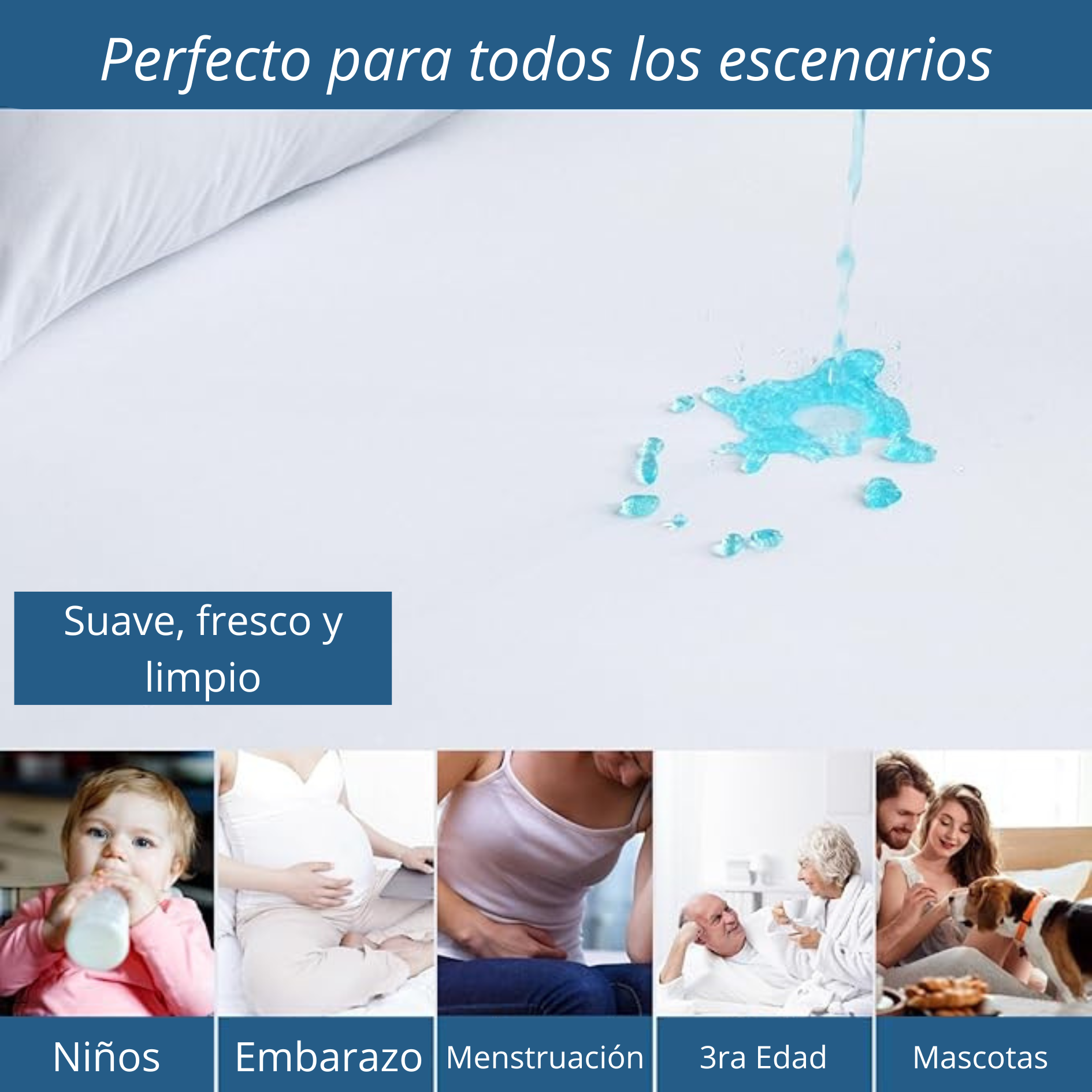Cubre Colchón Blanco Impermeable 1,5 P / 2 P / KING