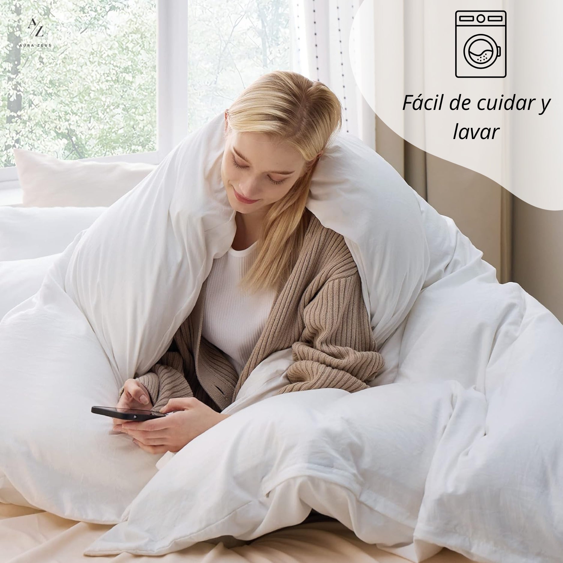 Funda Plumon Blanca Microfibra
