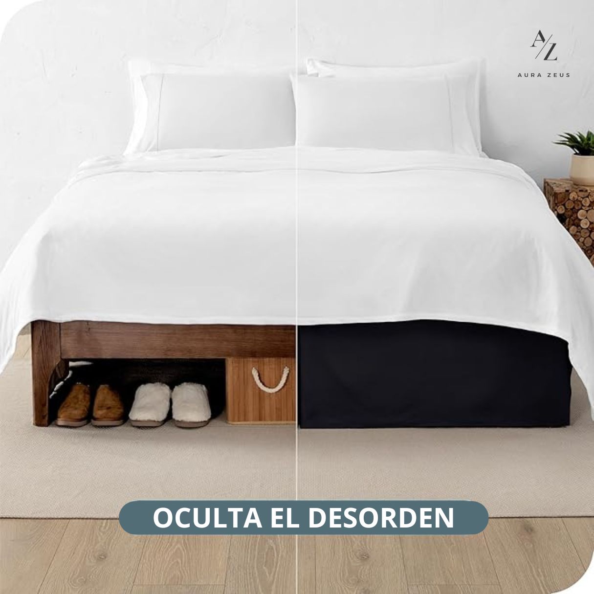 Faldon De Cama Negro