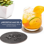 Set 4 Posavasos Reversibles Ecocuero