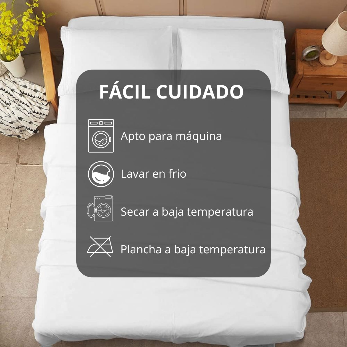 Juego De Sabanas Microfibra 1800 Hilos
