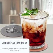 Set 4 Posavasos Reversibles Lisos