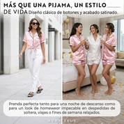 Pijama Corto De Saten Mujer 2 Piezas