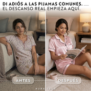 Pijama Corto De Saten Mujer 2 Piezas