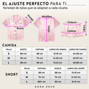Pijama Corto De Saten Mujer 2 Piezas