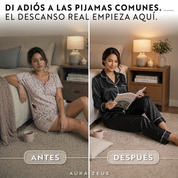 Pijama Largo De Saten Mujer 2 Piezas