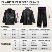 Pijama Largo De Saten Mujer 2 Piezas