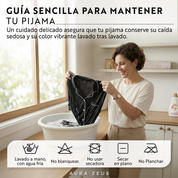 Pijama Largo De Saten Mujer 2 Piezas