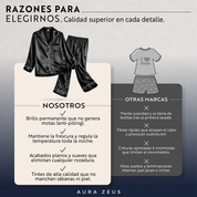 Pijama Largo De Saten Mujer 2 Piezas