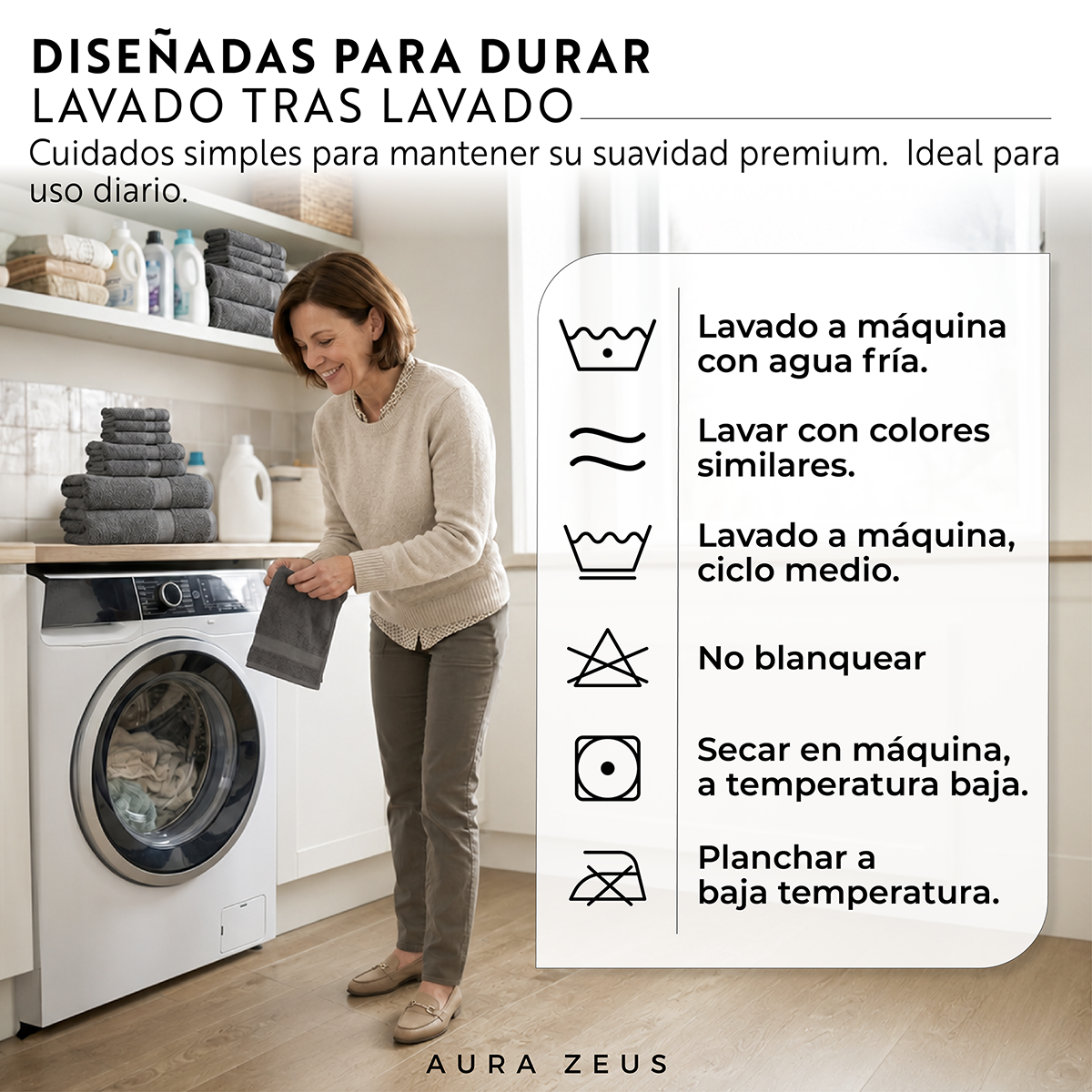 Set De 6 Toallas De Baño Algodon 600 Gr/m2