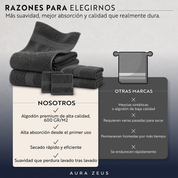 Set De 6 Toallas De Baño Algodon 600 Gr/m2