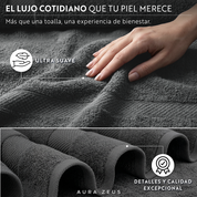 Set De 6 Toallas De Baño Algodon 600 Gr/m2