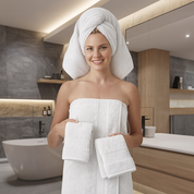 Set De 4 Toallas De Baño Algodon 600 Gr/m2