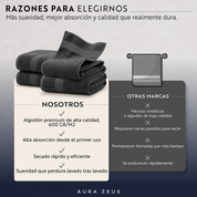 Juego De 4 Toallas De Cuerpo 140 x 70 Cm 600 Gr/m2