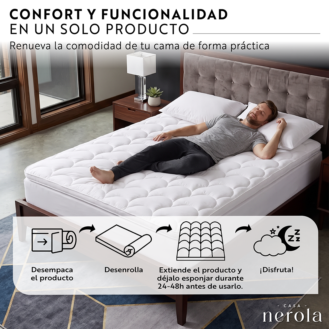 Topper Cubre Colchón Microfibra